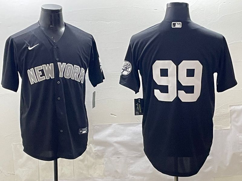 Men New York Yankees #99 No Name Black Game 2025 Nike MLB Jersey style 1->new york yankees->MLB Jersey